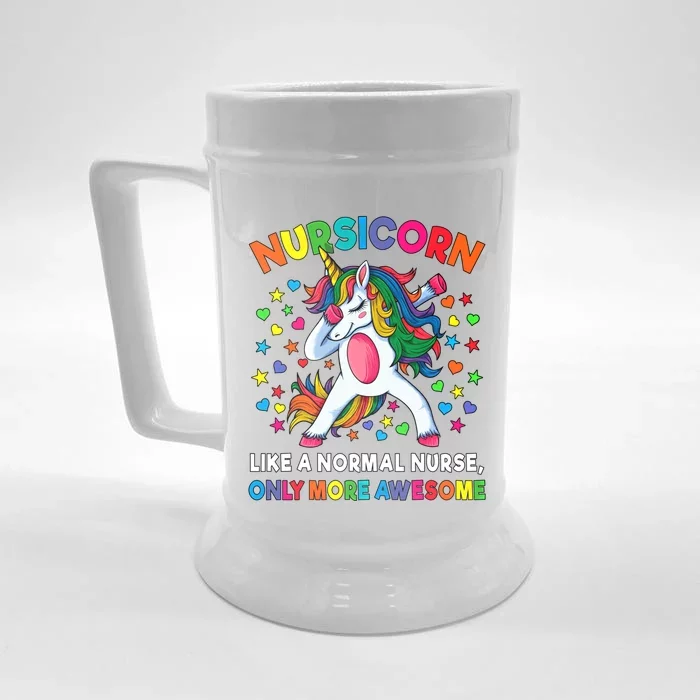 Nursicorn Like A Nurse Only Awesome Dabbing Unicorn Gift Front & Back Beer Stein