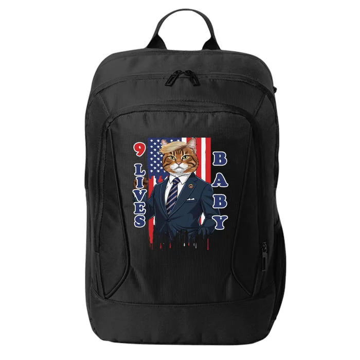 Nine Lives Baby Cat In Suite With Trump Hair City Backpack