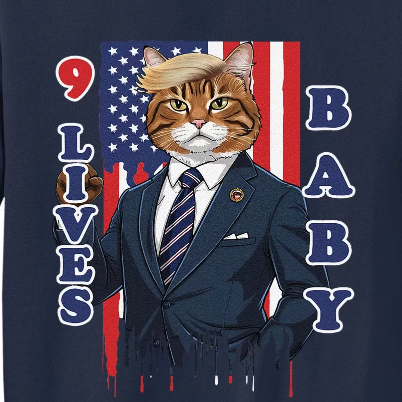 Nine Lives Baby Cat In Suite With Trump Hair Tall Sweatshirt