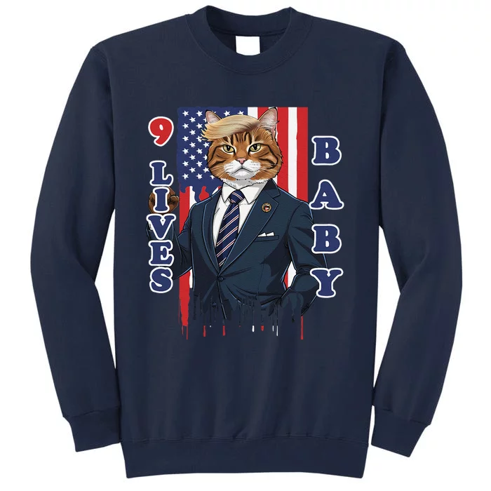 Nine Lives Baby Cat In Suite With Trump Hair Tall Sweatshirt