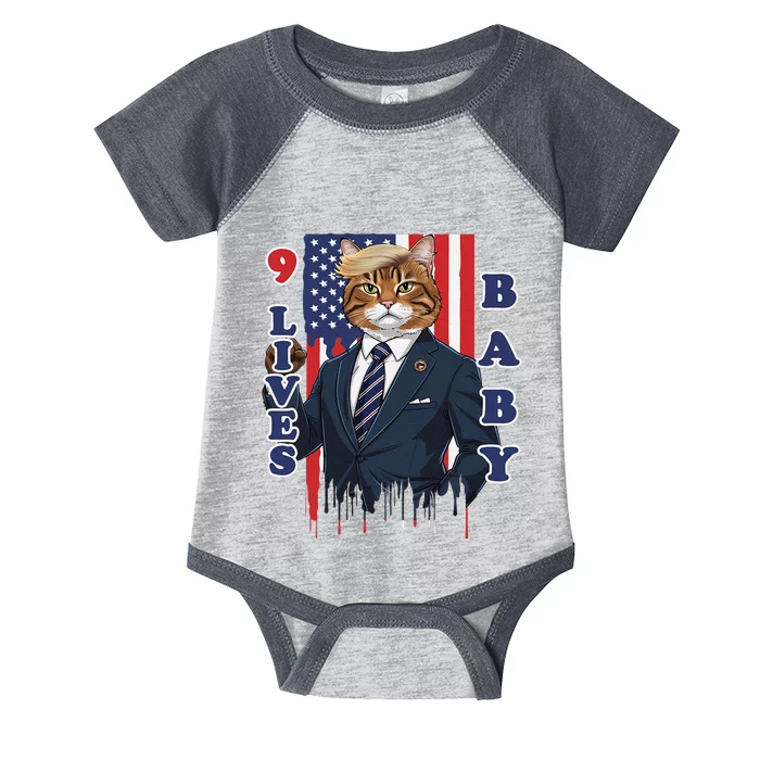 Nine Lives Baby Cat In Suite With Trump Hair Infant Baby Jersey Bodysuit