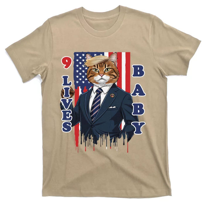 Nine Lives Baby Cat In Suite With Trump Hair T-Shirt