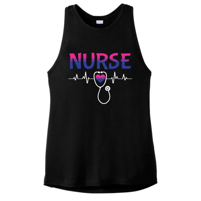 Nurse Lgbtq Bisexual Pride Flag Registered Nursing Rn Gift Ladies Tri-Blend Wicking Tank