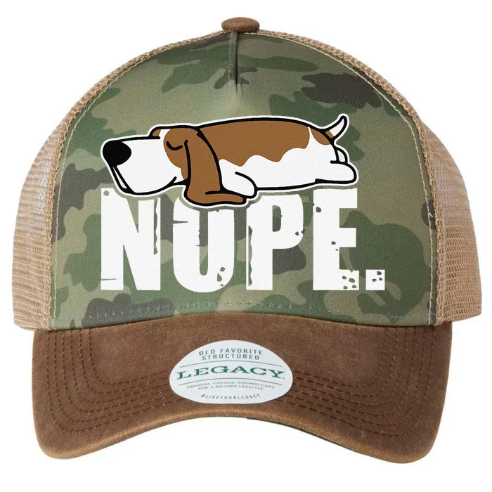 Nope Lazy Basset Hound Dog Sleeping Funny Dog Lovers Legacy Tie Dye Trucker Hat