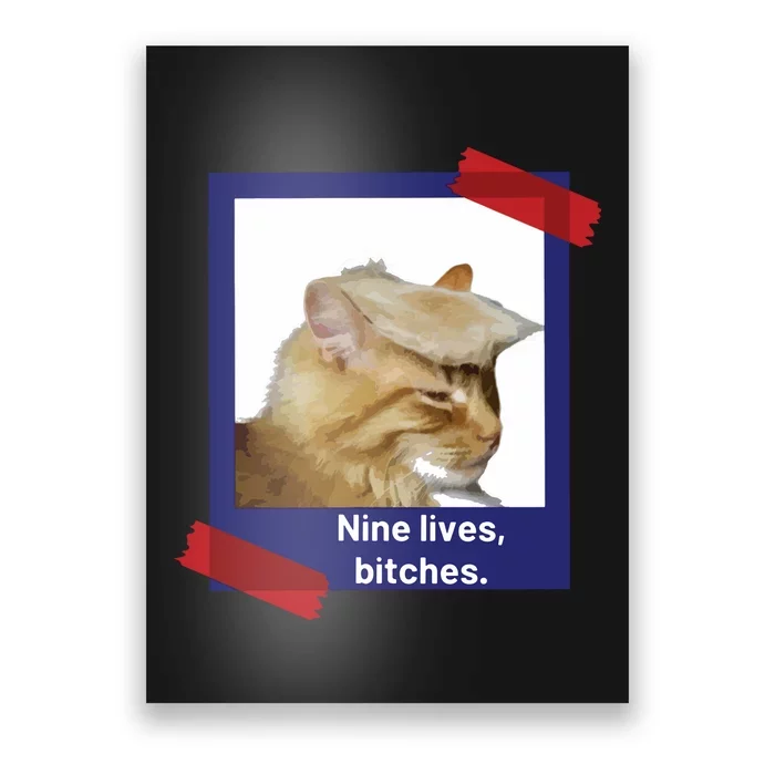 Nine Lives Bitches Funny Trump Cat Poster