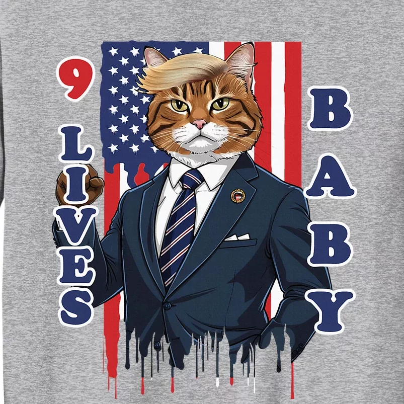 Nine Lives Baby Cat In Suite With Trump Hair Tall Sweatshirt