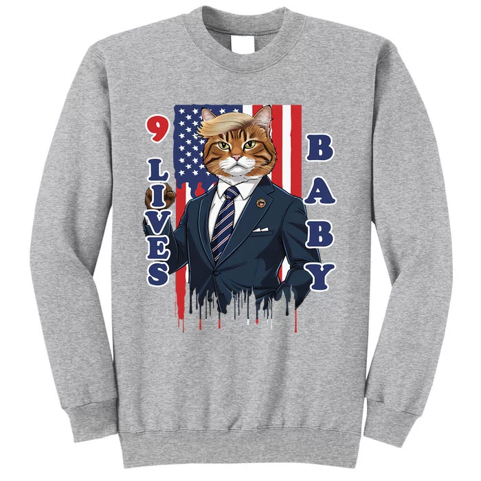 Nine Lives Baby Cat In Suite With Trump Hair Tall Sweatshirt