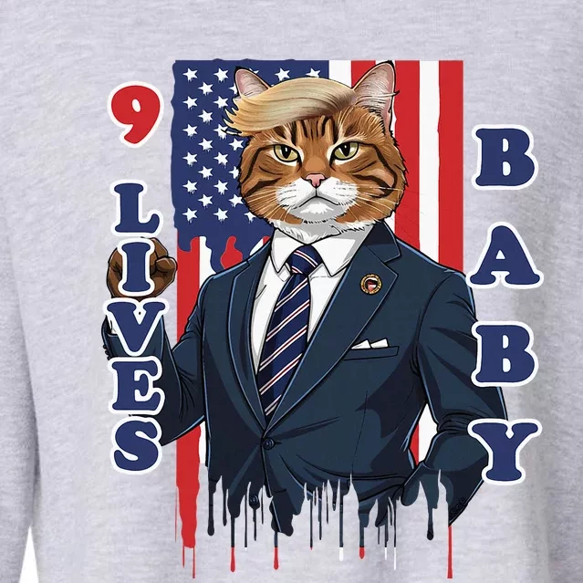 Nine Lives Baby Cat In Suite With Trump Hair Cropped Pullover Crew