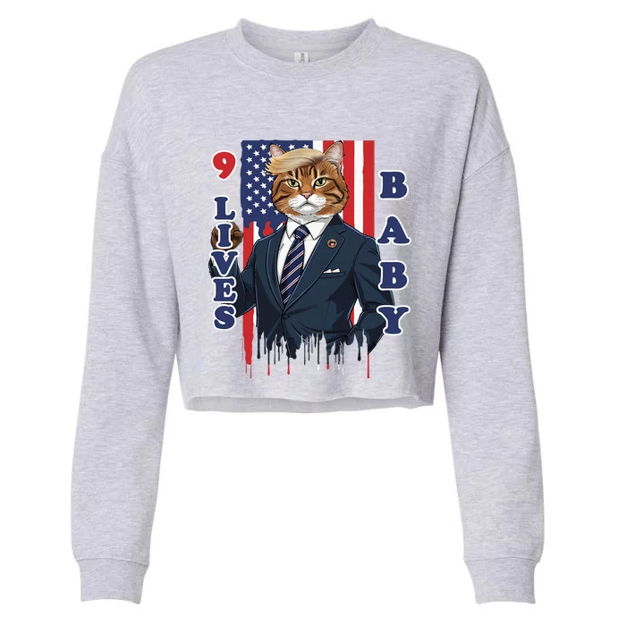 Nine Lives Baby Cat In Suite With Trump Hair Cropped Pullover Crew