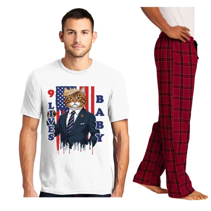 Nine Lives Baby Cat In Suite With Trump Hair Pajama Set