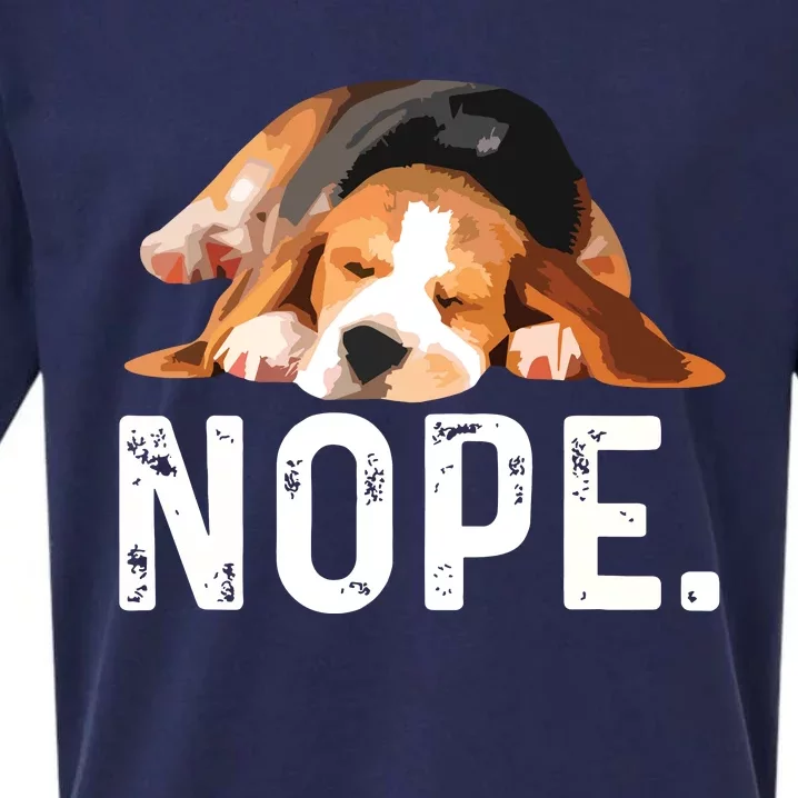 Nope Lazy Beagle Dog Lover Gift Sueded Cloud Jersey T-Shirt