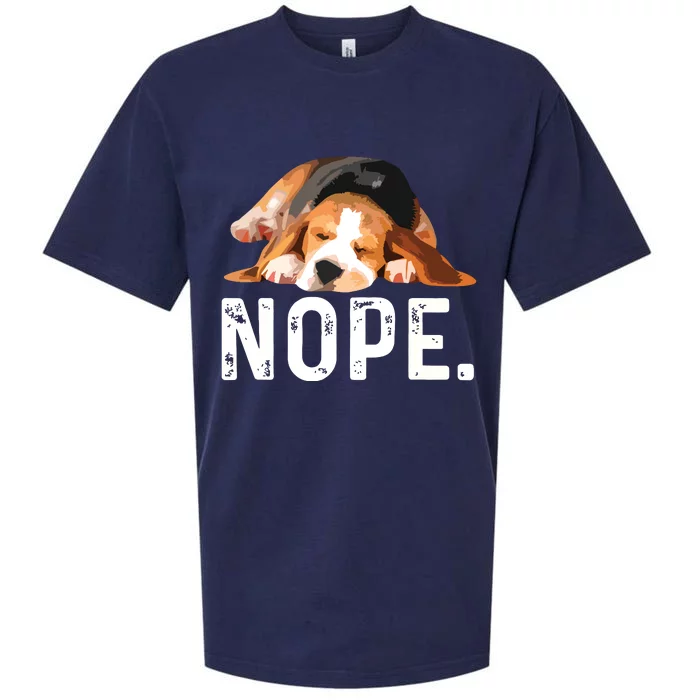 Nope Lazy Beagle Dog Lover Gift Sueded Cloud Jersey T-Shirt