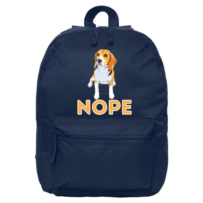 Nope Lazy Beagle Funny Beagle Dog Lover Pet Owner 16 in Basic Backpack