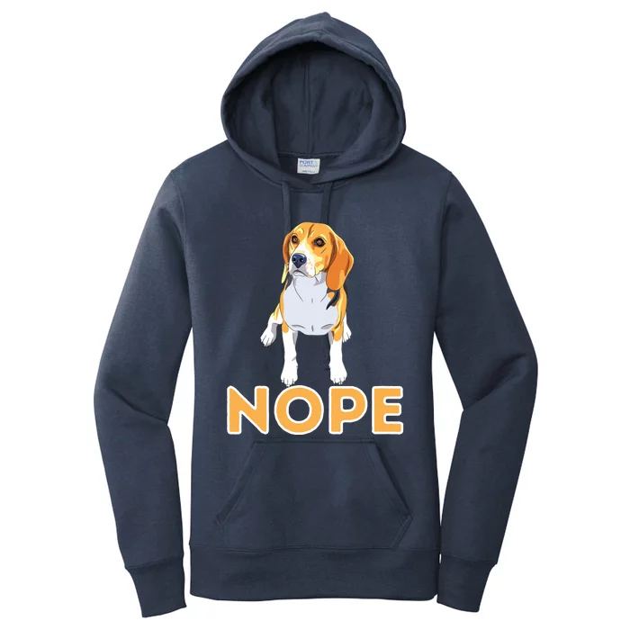 Nope Lazy Beagle Funny Beagle Dog Lover Pet Owner Women's Pullover Hoodie