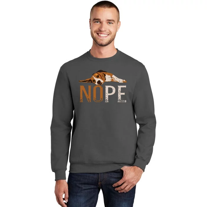 Nope Lazy Beagle Funny Dog Lover Vintage Cute Beagle Mom Tall Sweatshirt