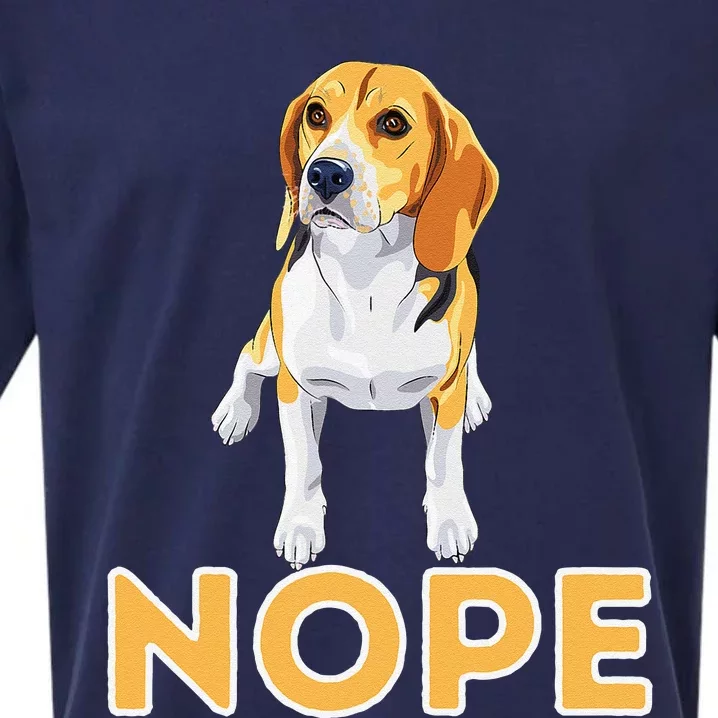 Nope Lazy Beagle Funny Beagle Dog Lover Pet Owner Sueded Cloud Jersey T-Shirt