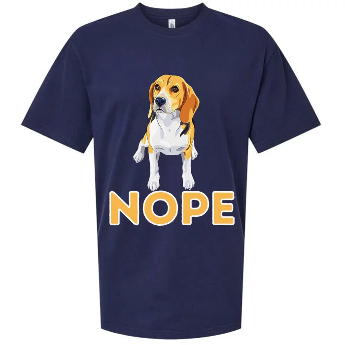 Nope Lazy Beagle Funny Beagle Dog Lover Pet Owner Sueded Cloud Jersey T-Shirt