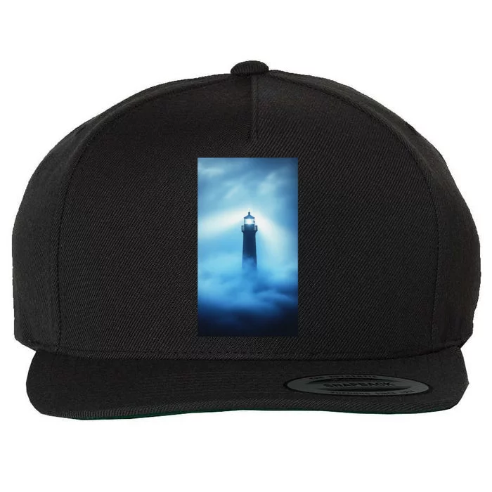 Nautical Lighthouse Beam Nautical Themes Maritime Wool Snapback Cap