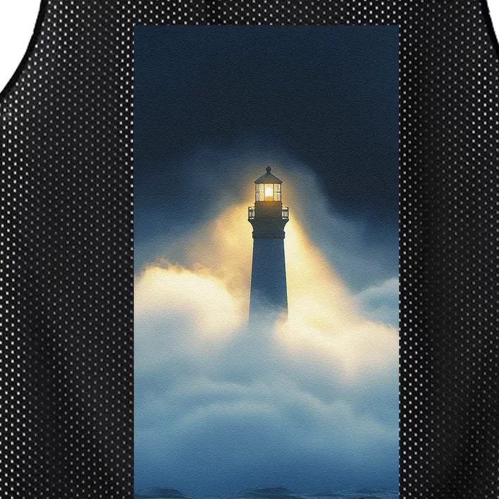 Nautical Lighthouse Beam Ocean Maritime Fog Mesh Reversible Basketball Jersey Tank