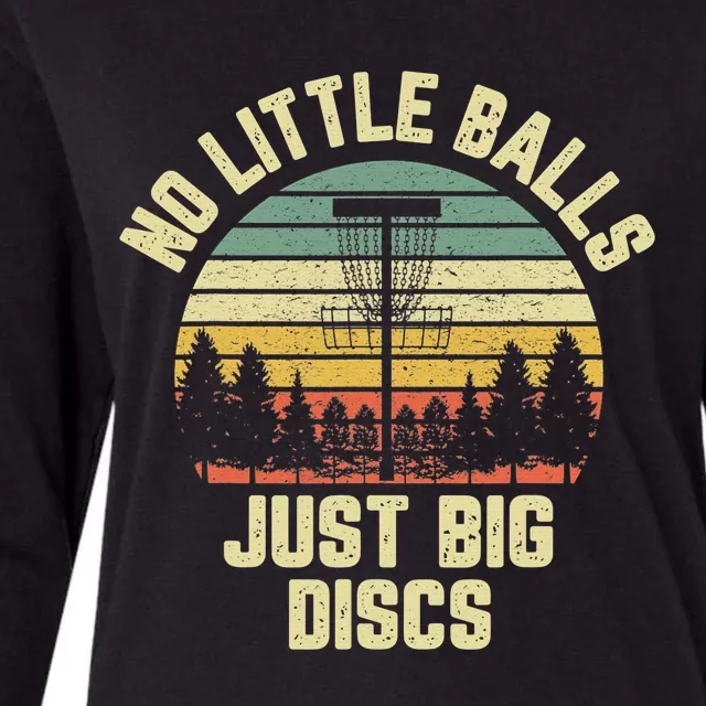 No Little Balls Just Big Discs Funny Disc Golf Womens Cotton Relaxed Long Sleeve T-Shirt