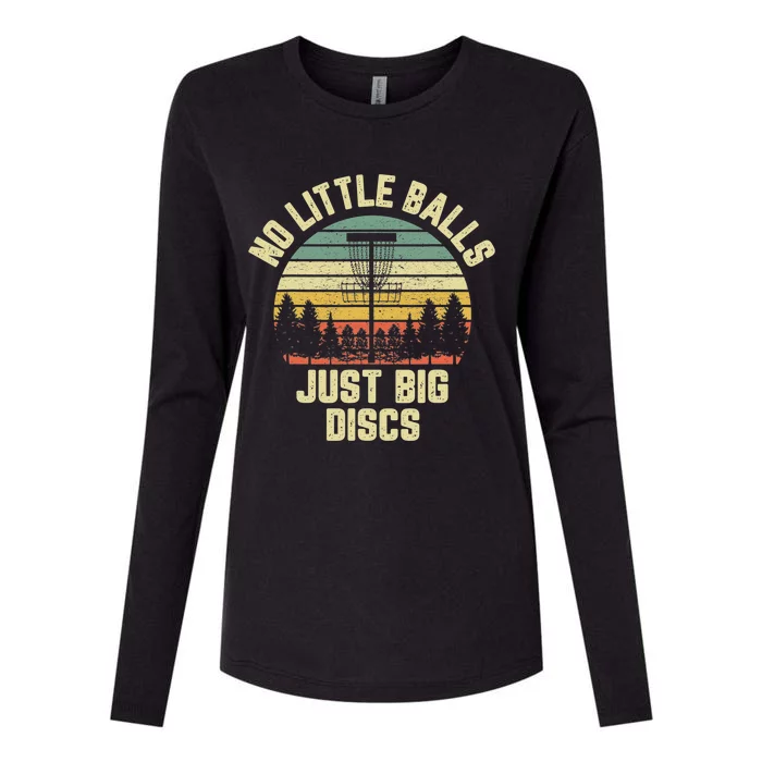 No Little Balls Just Big Discs Funny Disc Golf Womens Cotton Relaxed Long Sleeve T-Shirt