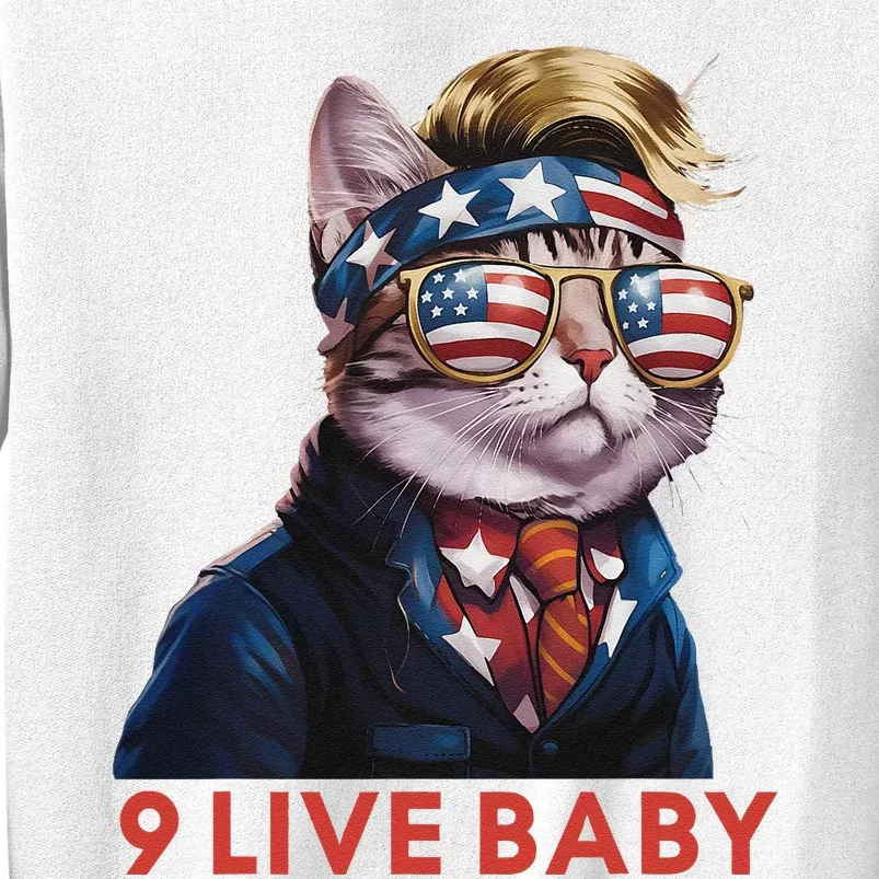 Nine Lives Baby Cat In Suite With Trump Hair American Flag Sweatshirt