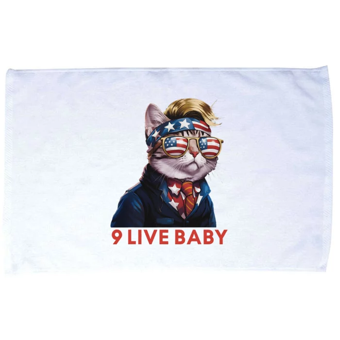 Nine Lives Baby Cat In Suite With Trump Hair American Flag Microfiber Hand Towel