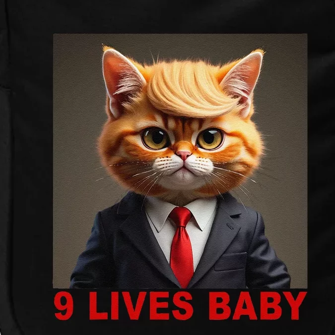 Nine Lives Baby Cat In Suite With Trump Hair Funny Impact Tech Backpack