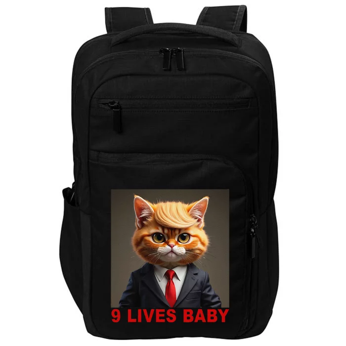 Nine Lives Baby Cat In Suite With Trump Hair Funny Impact Tech Backpack