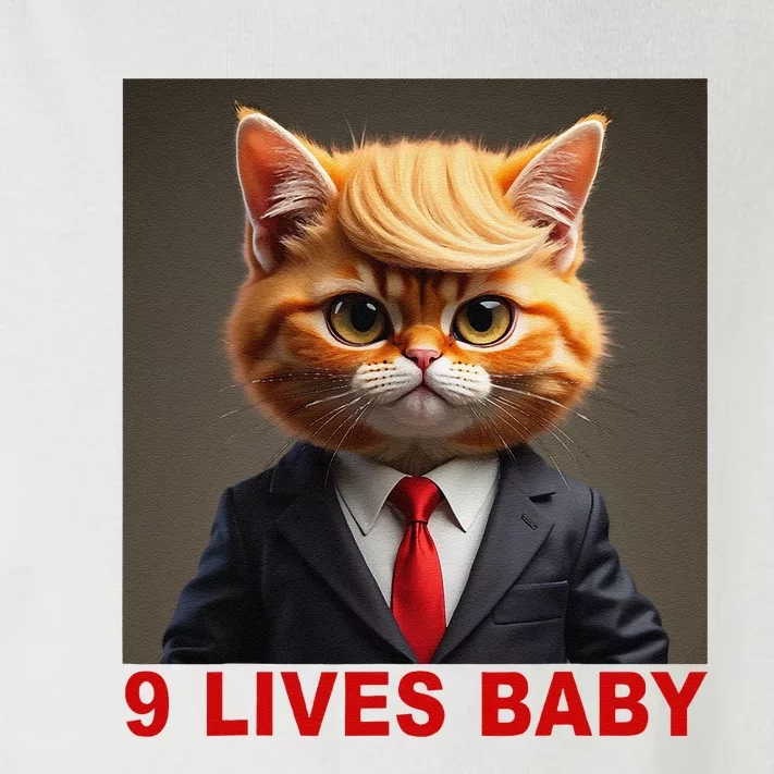 Nine Lives Baby Cat In Suite With Trump Hair Funny Toddler Long Sleeve Shirt