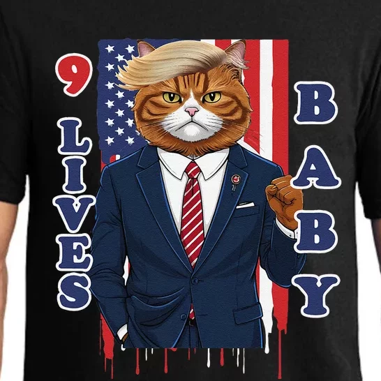 Nine Lives Baby Cat In Suite With Trump Hair Pajama Set