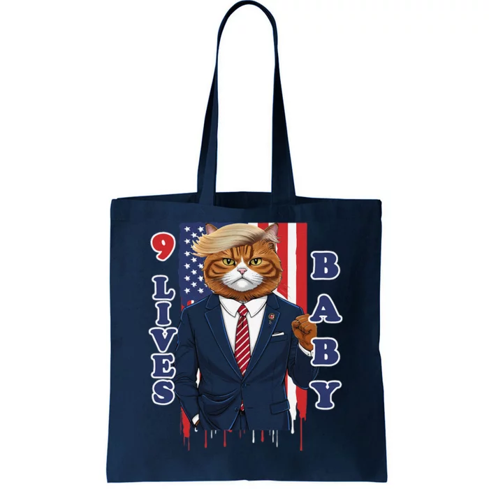 Nine Lives Baby Cat In Suite With Trump Hair Tote Bag