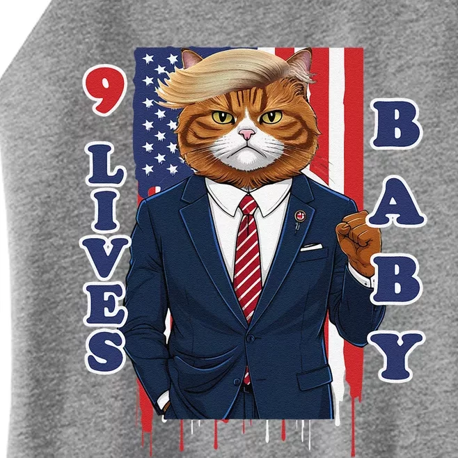 Nine Lives Baby Cat In Suite With Trump Hair Women’s Perfect Tri Rocker Tank