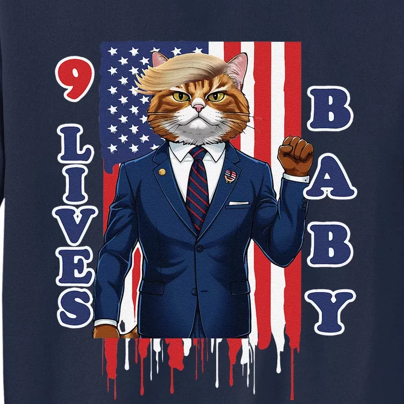 Nine Lives Baby Cat In Suite With Trump Hair Tall Sweatshirt