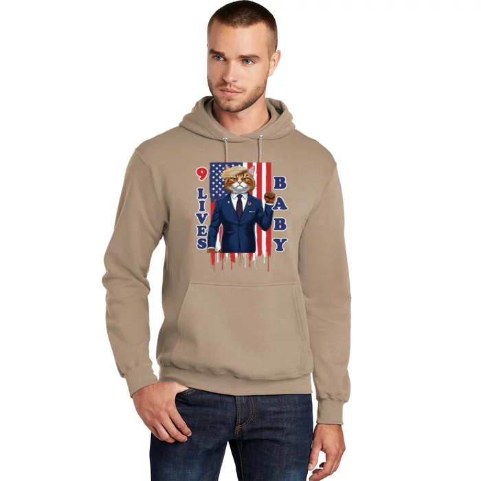 Nine Lives Baby Cat In Suite With Trump Hair Hoodie