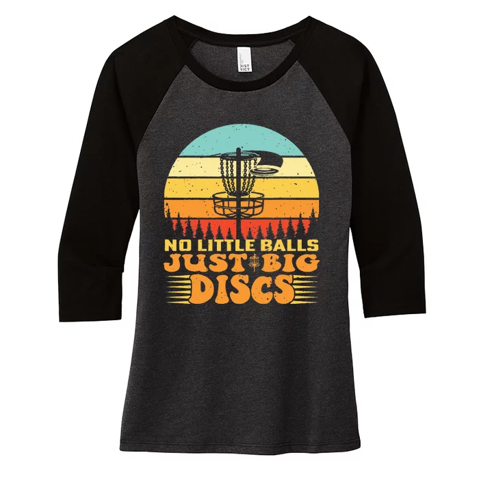 No Little Balls Just Big Discs Funny Disc Golfer Women's Tri-Blend 3/4-Sleeve Raglan Shirt