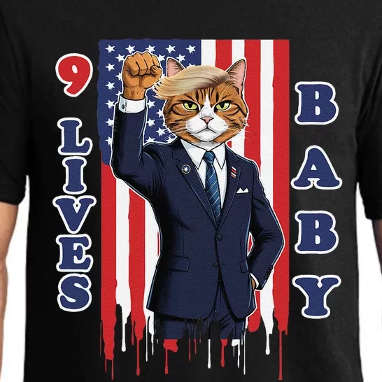 Nine Lives Baby Cat In Suite With Trump Hair Pajama Set