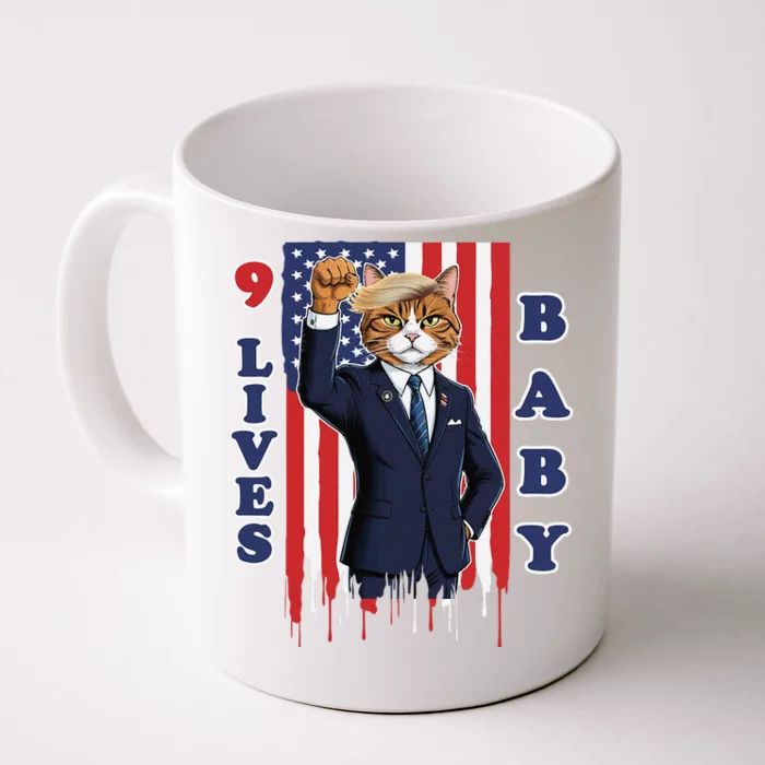 Nine Lives Baby Cat In Suite With Trump Hair Front & Back Coffee Mug