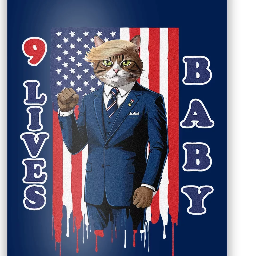 Nine Lives Baby Cat In Suite With Trump Hair Poster