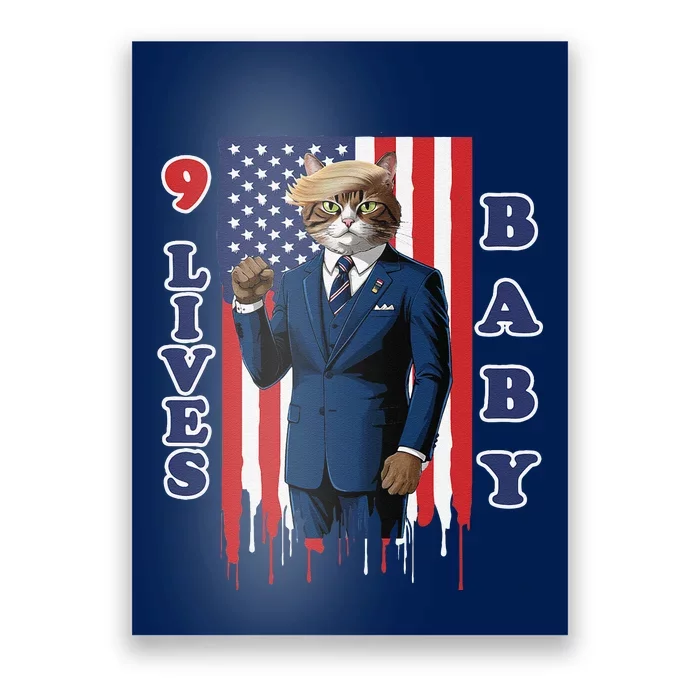 Nine Lives Baby Cat In Suite With Trump Hair Poster