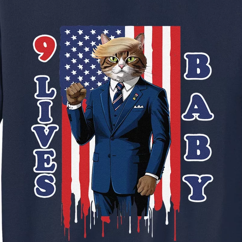 Nine Lives Baby Cat In Suite With Trump Hair Tall Sweatshirt