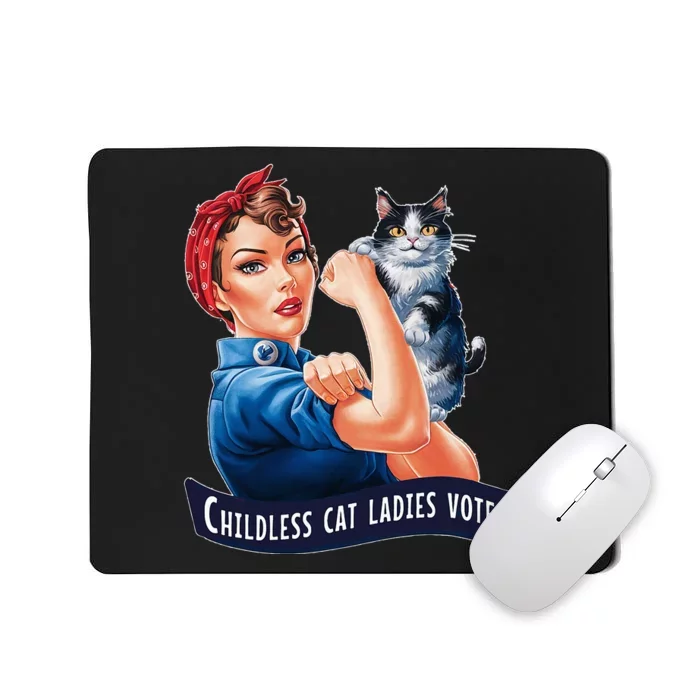 Nine Lives Bitches Funny Cat Political Satire Election 2024 Mousepad