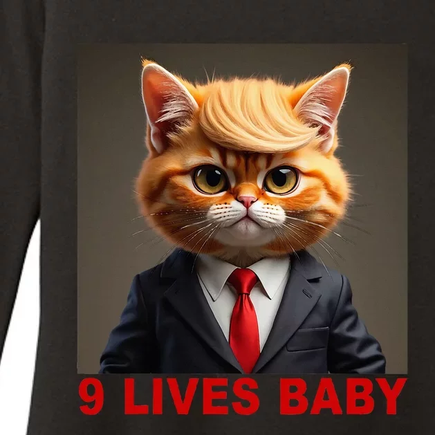 Nine Lives Baby Cat In Suite With Trump Hair Womens CVC Long Sleeve Shirt