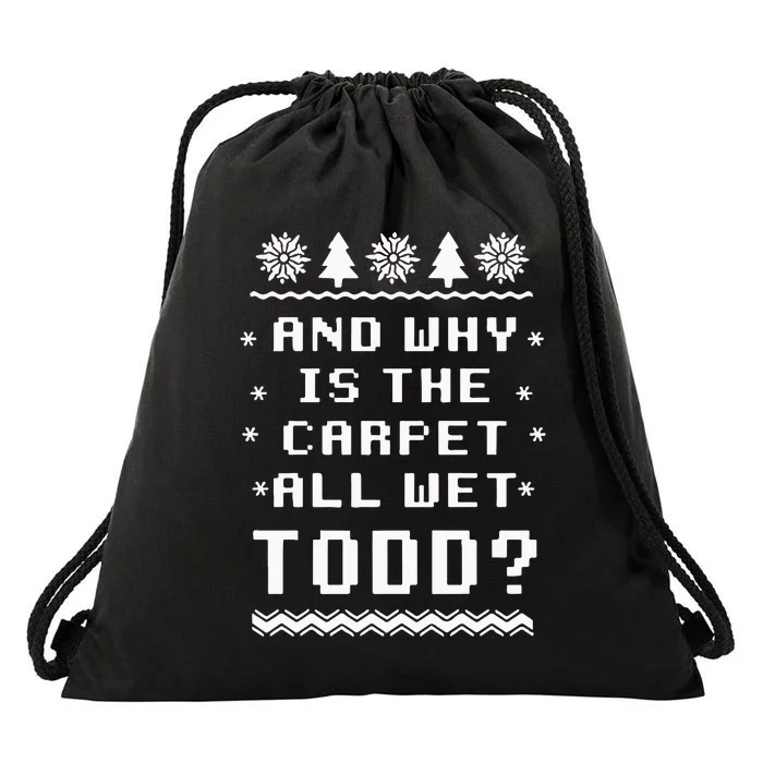 National Lampoons Christmas Vacation Todd And Margo Drawstring Bag