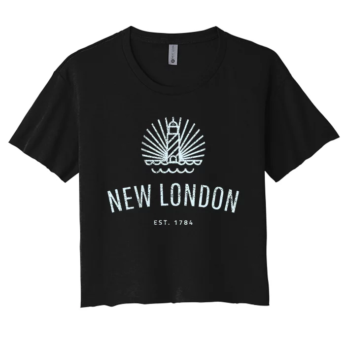 New London Connecticut Lighthouse Souvenir Women's Crop Top Tee