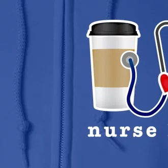 Nurse Life Coffee Lover Night Shift Graphic Gift Full Zip Hoodie