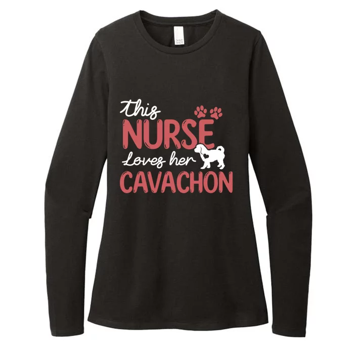 Nurse Loves Cavachon Dog Lovers Funny Gift For Mom Nurse Gift Womens CVC Long Sleeve Shirt