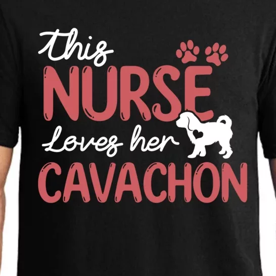 Nurse Loves Cavachon Dog Lovers Funny Gift For Mom Nurse Gift Pajama Set