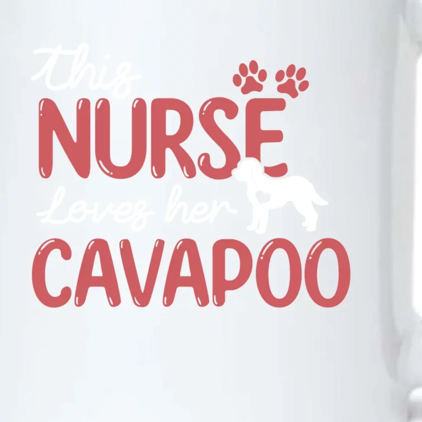 Nurse Loves Cavapoo Dog Pet Lover Funny Gift For Mom Nurse Cool Gift Black Color Changing Mug