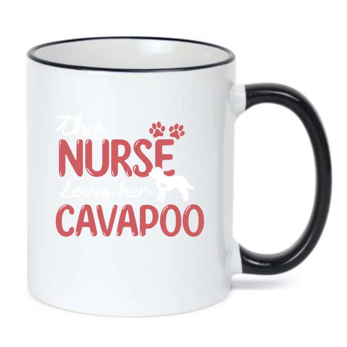 Nurse Loves Cavapoo Dog Pet Lover Funny Gift For Mom Nurse Cool Gift Black Color Changing Mug